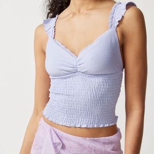 Urban Outfitters Lilac Smocked Tank Top